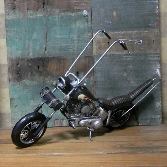 ブリキのおもちゃ チョッパーバイク ブラック インテリア オートバイ