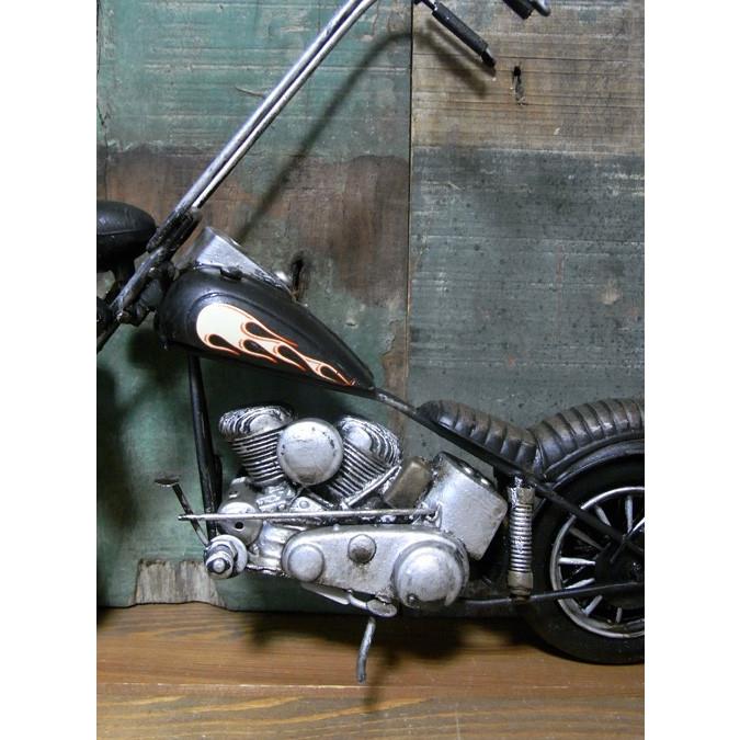 ブリキのおもちゃ チョッパーバイク ブラック インテリア オートバイ