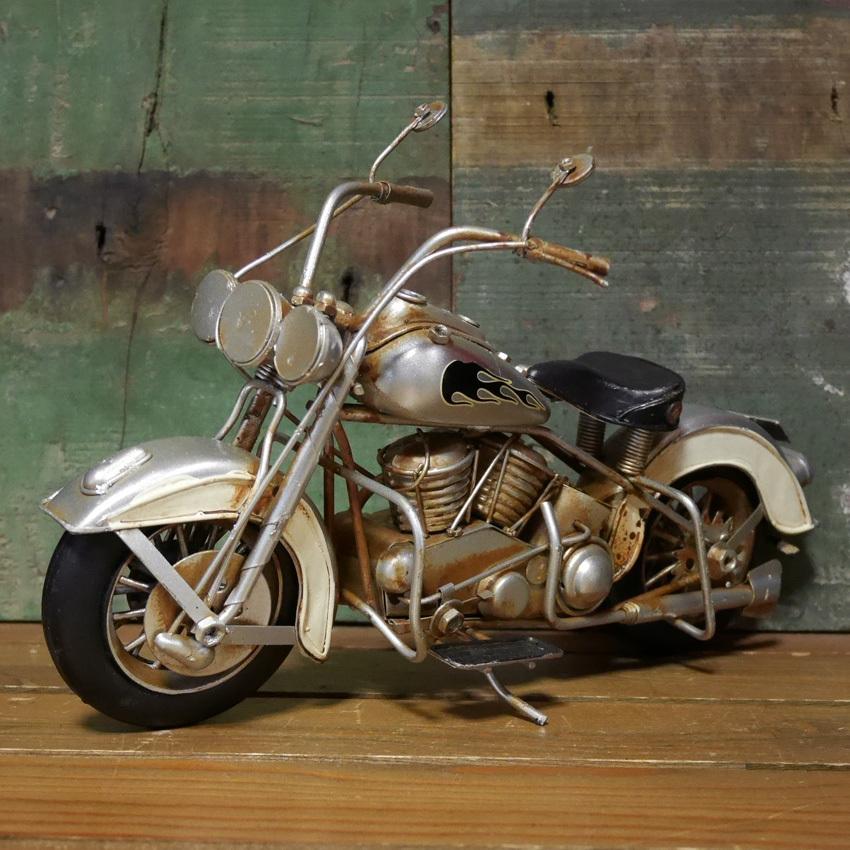 ヴィンテージ モーターサイクル SILVER FOX オートバイ ブリキの 