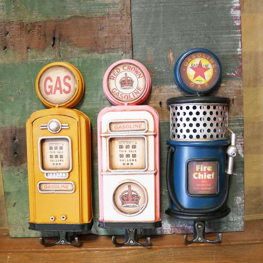 ノスタルジックデコ ガスポンプ フック ハンガー 壁掛け : アメリカン