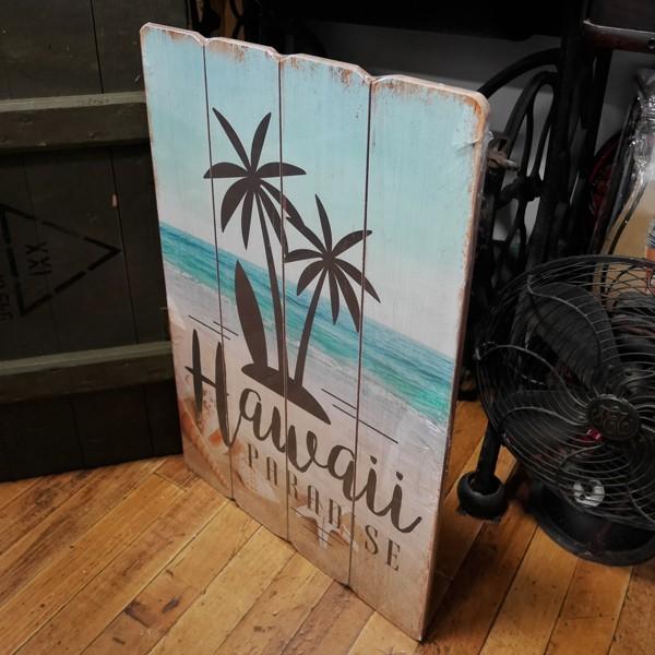 ウッドボード ハワイアン インテリア 木製看板 Hawaii Paradise