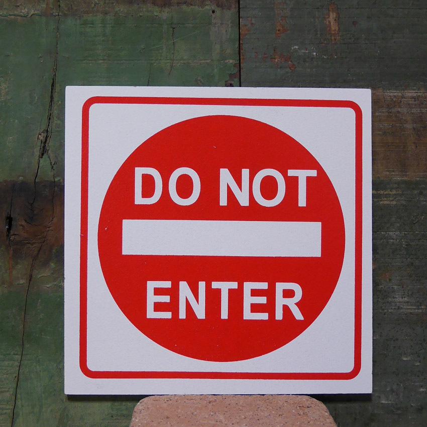 インフォメーション ミニサインボード DO NOT ENTER 進入禁止 木製看板