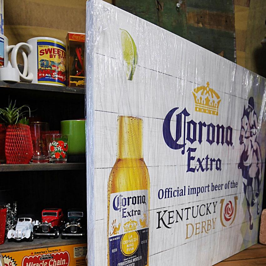 コロナ エクストラ ケンタッキーダービー インテリア 木製看板 Corona
