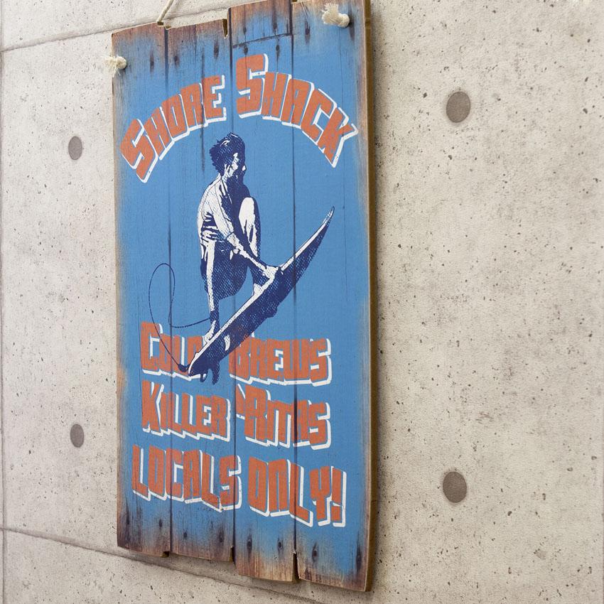 看板 インテリア コレクション ハワイ　ウッドボード ウッドボード SHORE SHACK ハワイアン インテリア サーフィン
