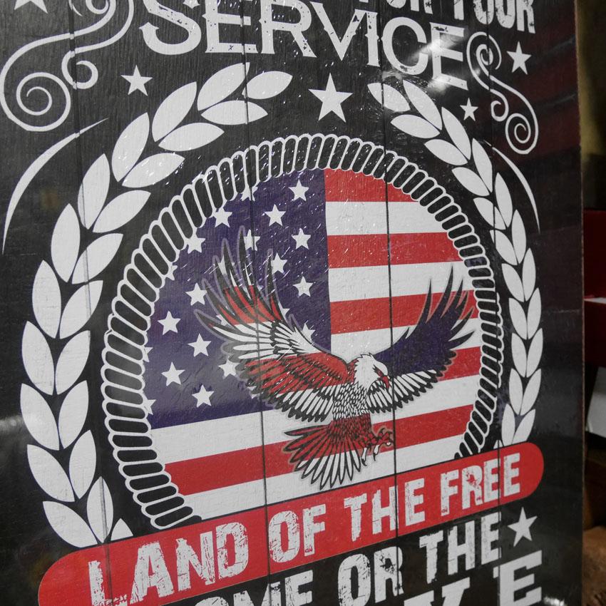 ウッドボード LAND OF THE FREE インテリア 木製看板 : アメリカン雑貨