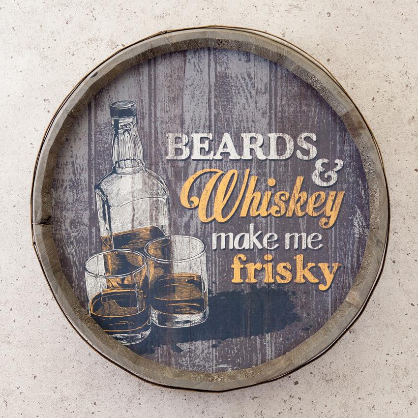 バレルトップウォールサイン Whiskey make me frisky バレルサイン 樽
