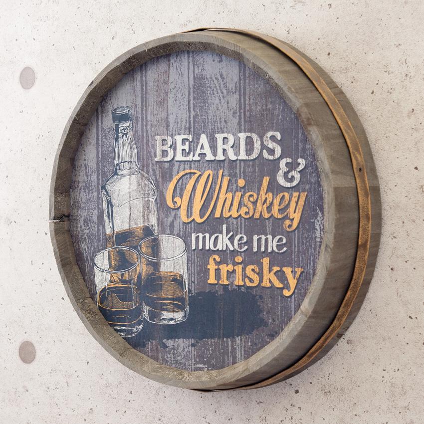バレルトップウォールサイン Whiskey make me frisky バレルサイン 樽
