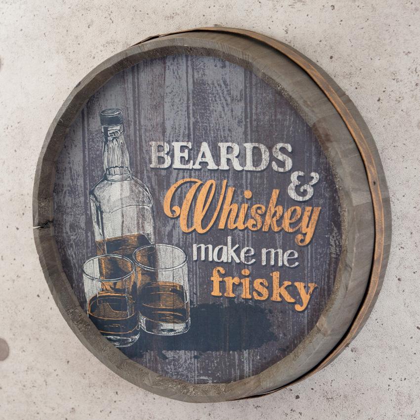 バレルトップウォールサイン Whiskey make me frisky バレルサイン 樽