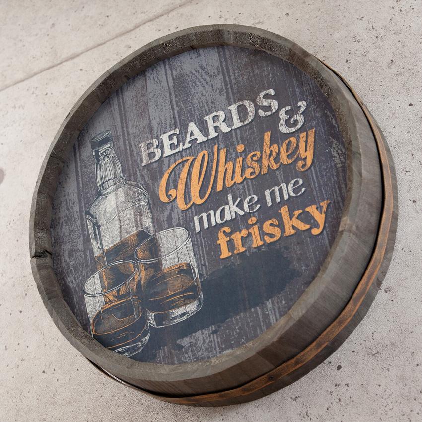 バレルトップウォールサイン Whiskey make me frisky バレルサイン 樽