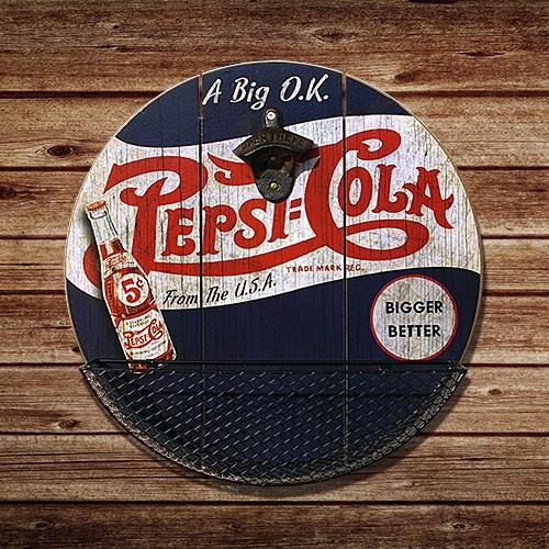 Pepsi-Cola 壁掛けボトルオープナー ペプシコーラ ボトルオープナー キャップ キャッチャー付き 栓抜き