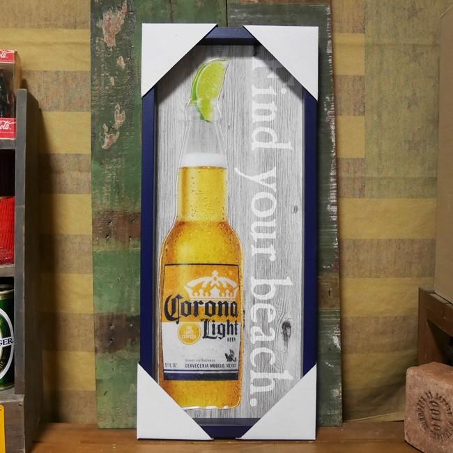 CORONA FIND YOUR BEACH ウッディー フレーム アート コロナ