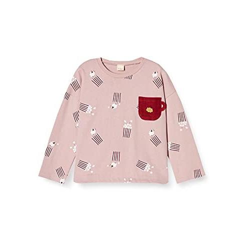 [タキヒヨー] Tシャツ 総柄 長袖Ｔシャツ ポップコーン柄 男の子 女の子 ピンク 80