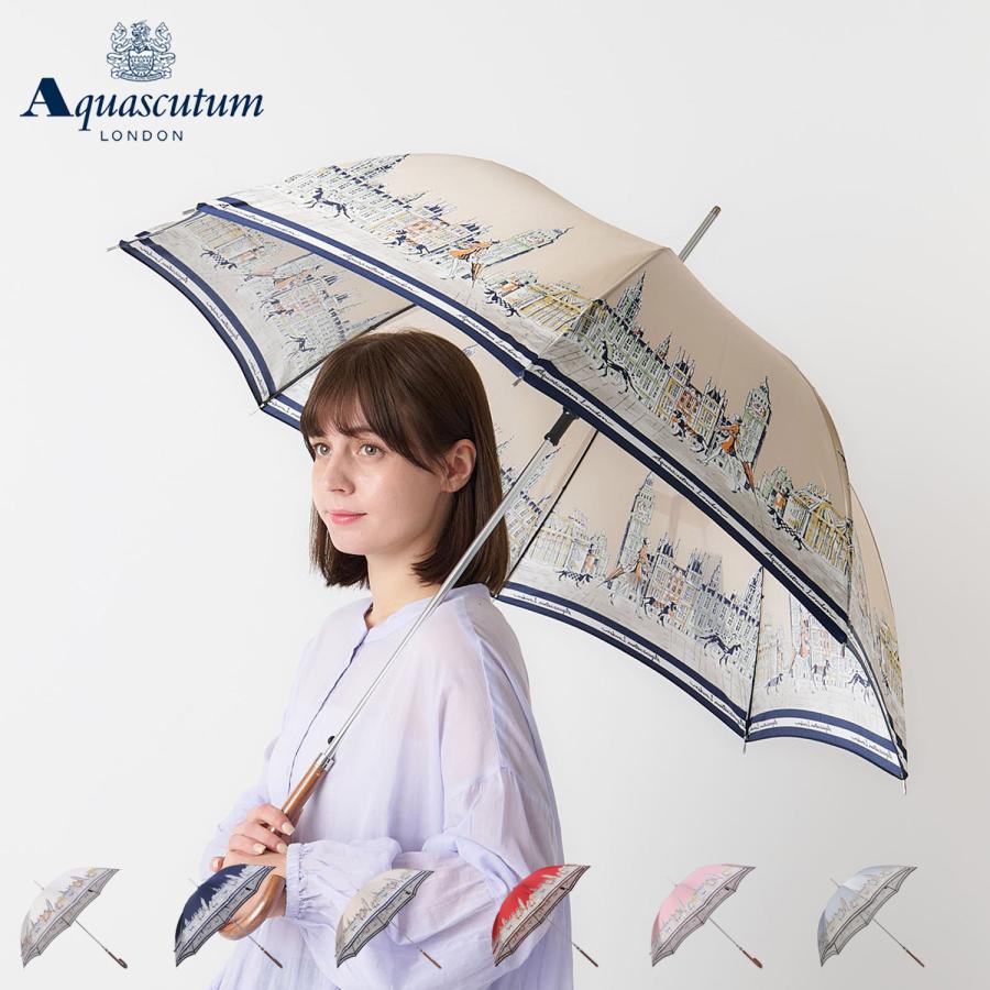 Aquascutum（アクアスキュータム） 長傘 雨傘 レディース 60cm 軽量 遮