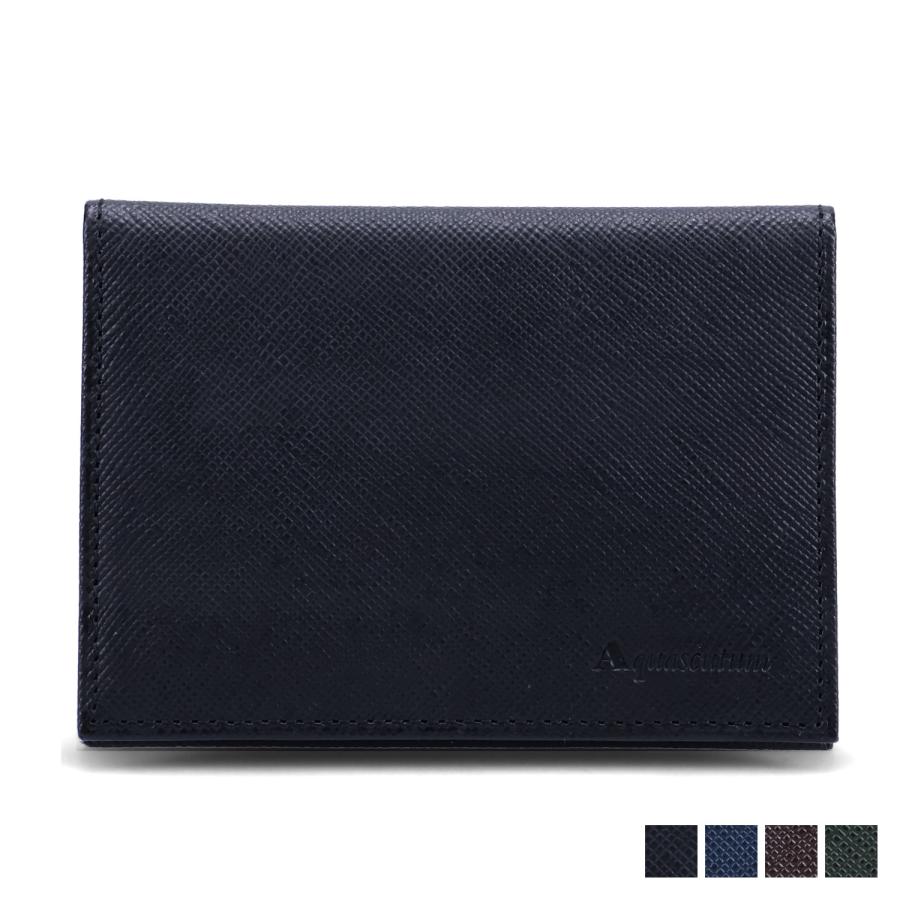 アクアスキュータム AQUASCUTUM カードケース 名刺入れ 定期入れ パスケース メンズ 本革 スリム AQ-508030 Aquascutum（アクアスキュータム） カードケース 名刺入れ 定期入れ