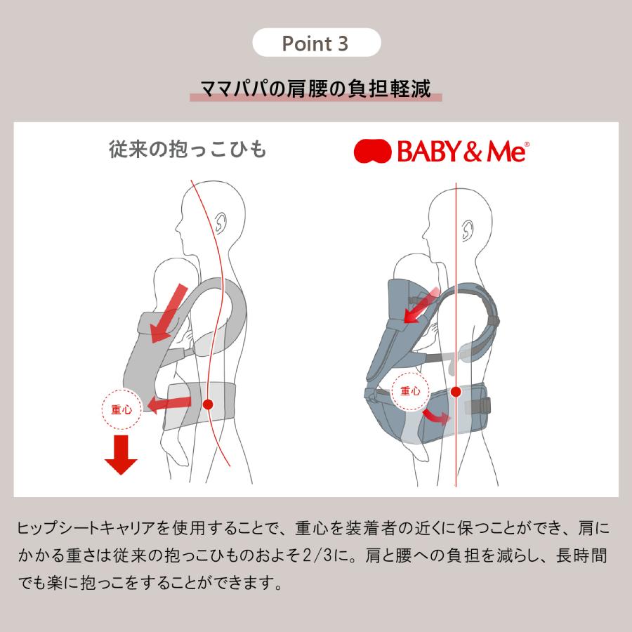 BABY＆Me（ベビーアンドミー） 特典付き 抱っこ紐 ヒップシート よだれ