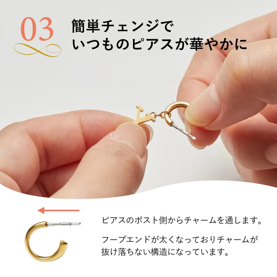Baqless バックレス ピアス フープピアス チャーム チェーン セット