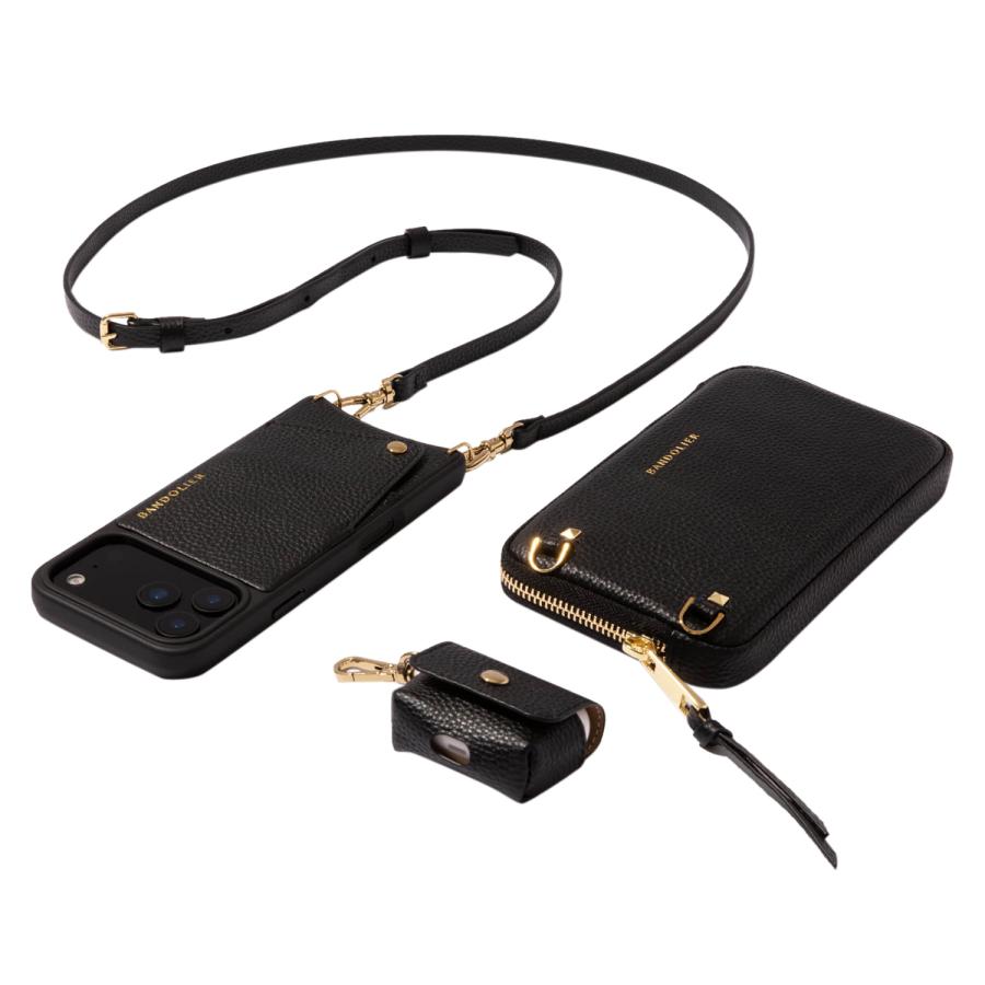 【BANDOIER】iphoneair スマホショルダー　黒×ゴールド BANDOLIER（バンドリヤー） スマホショルダー iPhone17 17Pro 17Pro
