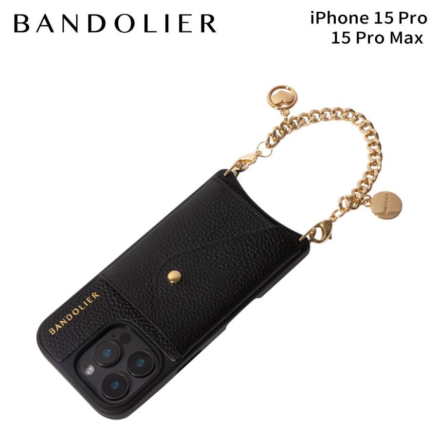 バンドリヤー iPhone15Pro ショルダー ハンドストラップ 黒 ゴールド Amazon | BANDOLIER バンドリヤー iPhone 15 Pro ケース ショルダー 肩