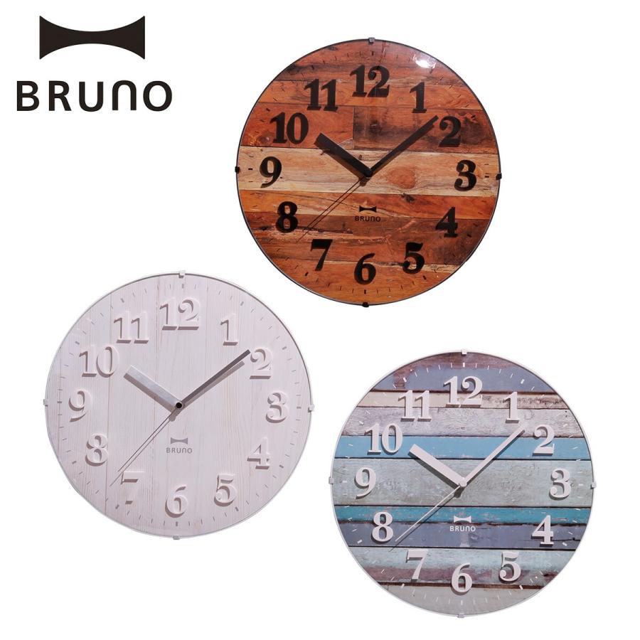 BRUNO（ブルーノ） 掛け時計 電波時計 ビンテージウッドクロック 