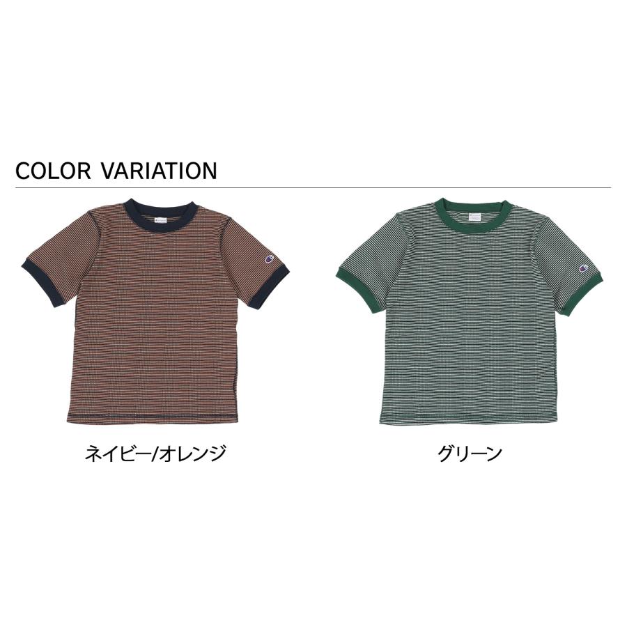 チャンピオン Champion Tシャツ 半袖 ボーダーショートスリーブ レディース BORDER SHORT SLEEVE T-SHIRT ネイビー グリーン CW-Z322｜goodslabo｜04