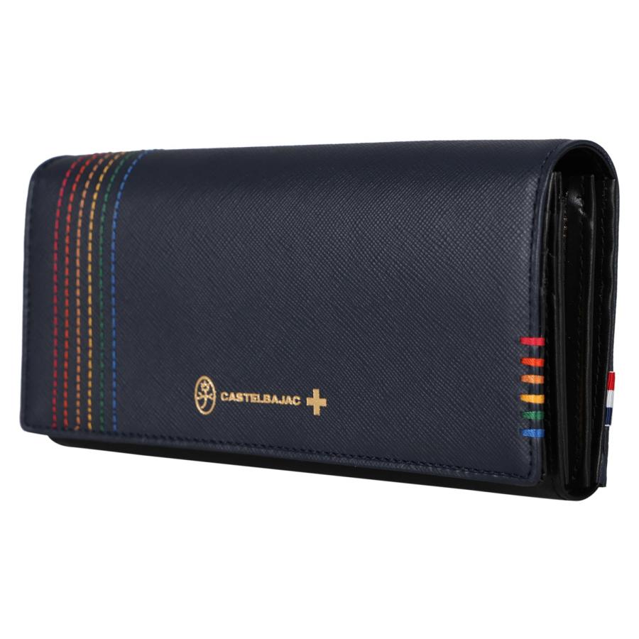 【美品】CASTELBAJAC 長財布 L字ファスナー　ストライプ　シェスト CASTELBAJAC（カステルバジャック） 長財布 シェスト メンズ