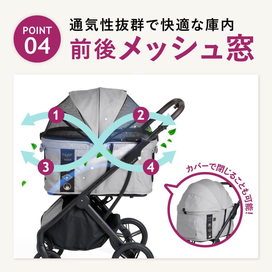 FikaGO折りたたみ式ペットカート フィカゴー FikaGO ペットカート 中型犬用 ドッグカート ペット