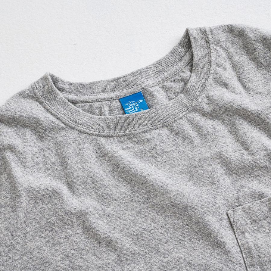 Good On グッドオン Tシャツ 長袖 メンズ レディース LONG SLEEVE POCKET TEE SHIRTS ブラック ホワイト グレー 黒 白 GOLT-1306｜goodslabo｜09