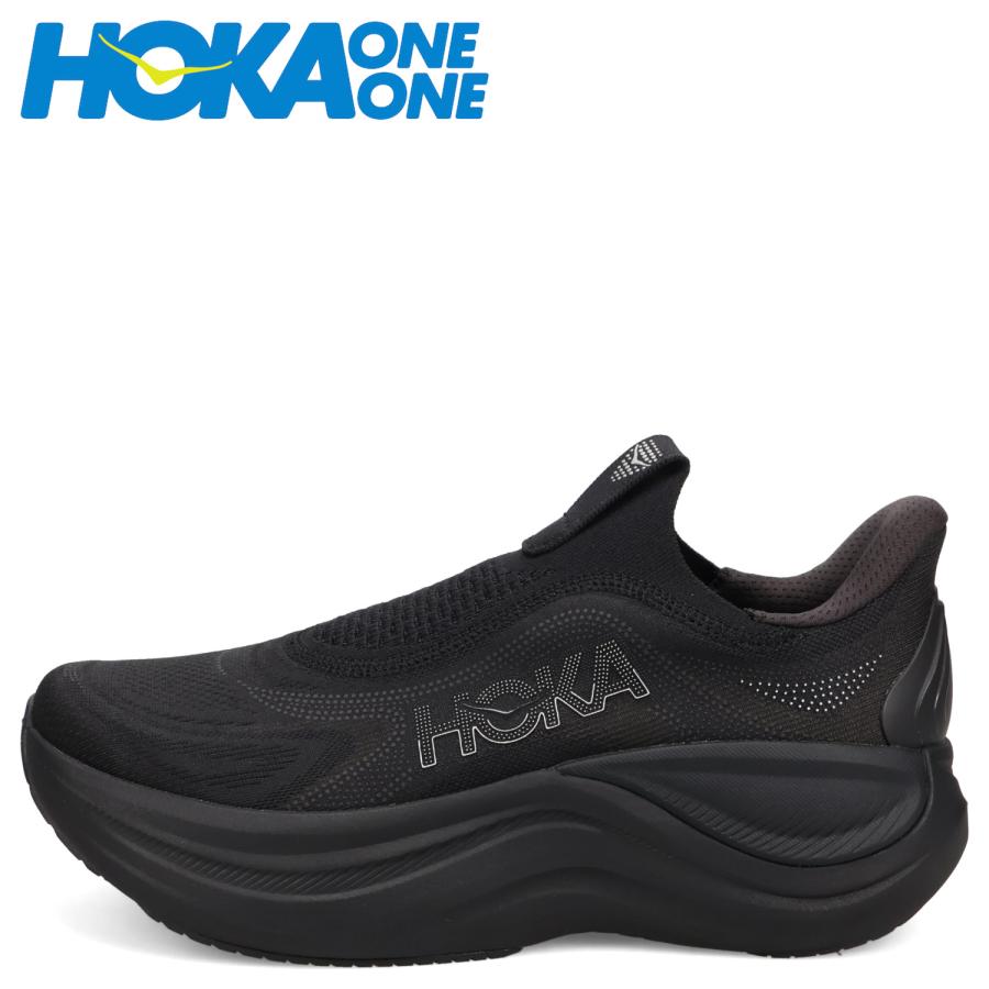 HOKA ブラック スリッポンスニーカー HOKA ONEONE（ホカ オネオネ） スカイワード レースレス スニーカー