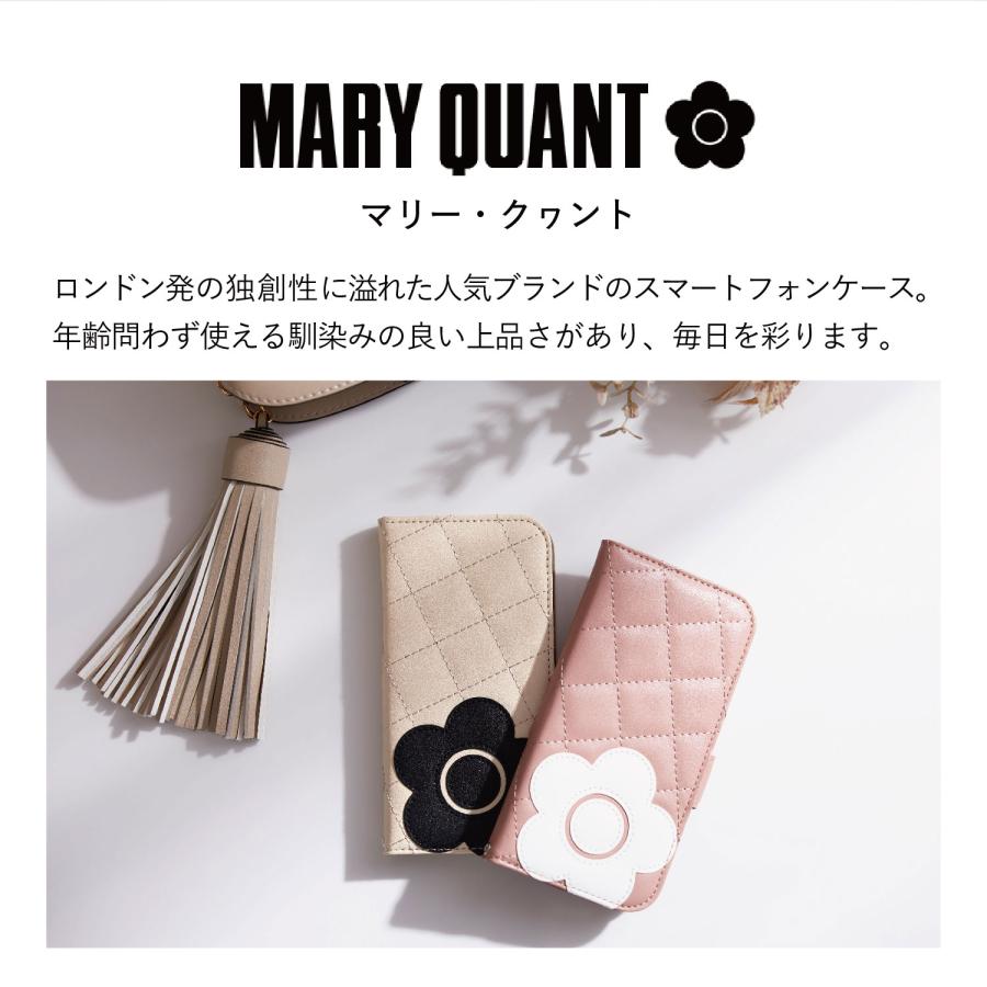 MARY QUANT マリークヮント iPhone 14 13 ケース スマホ 携帯 レディース PU QUILT LEATHER BOOK TYPE CASE 母の日｜goodslabo｜07