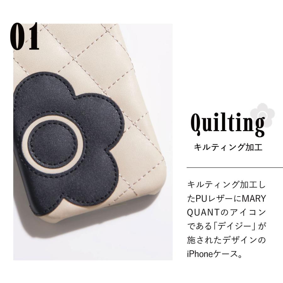 MARY QUANT マリークヮント iPhone 14 13 ケース スマホ 携帯 レディース PU QUILT LEATHER BACK CASE 母の日｜goodslabo｜08