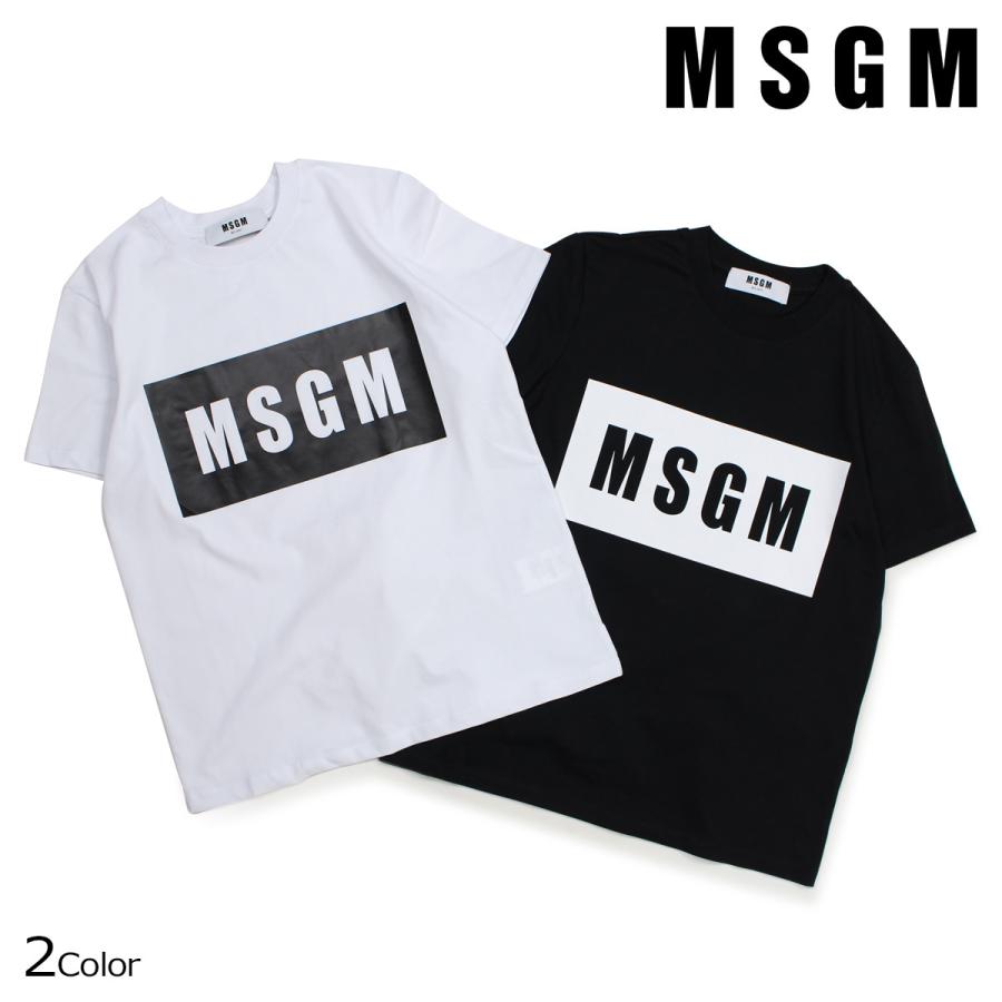 MSGM エムエスジーエム Tシャツ レディース 半袖 BOX LOGO TEE