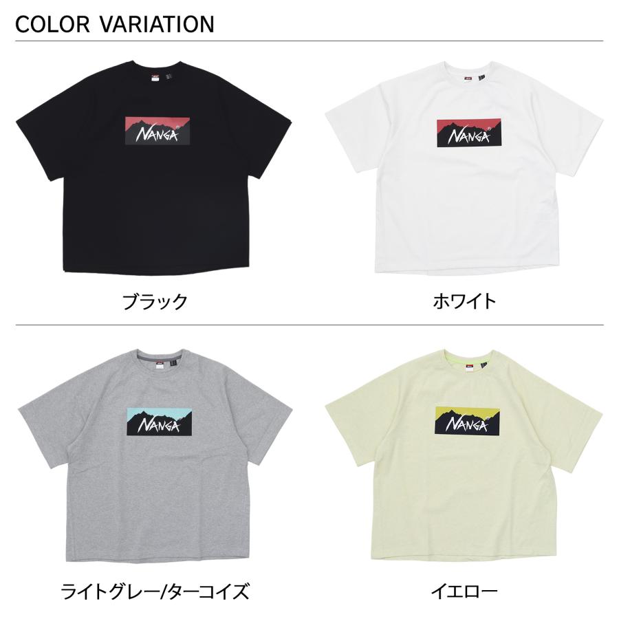 NANGA ナンガ Tシャツ 半袖 エコハイブリッド ボックスロゴ ルーズフィットティー ブラック ホワイト ライト グレー イエロー 黒 白 1G209｜goodslabo｜06