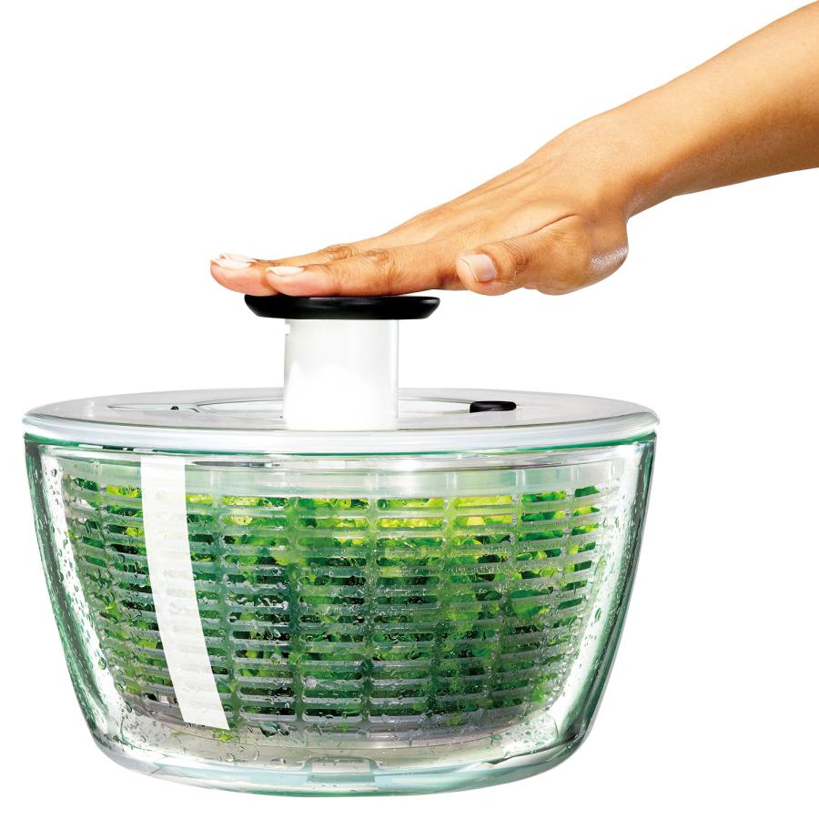 oxo オクソー ガラスサラダスピナー 野菜水切り器 手動 回転式 GLASS SALAD SPINNER 11262700｜goodslabo｜03