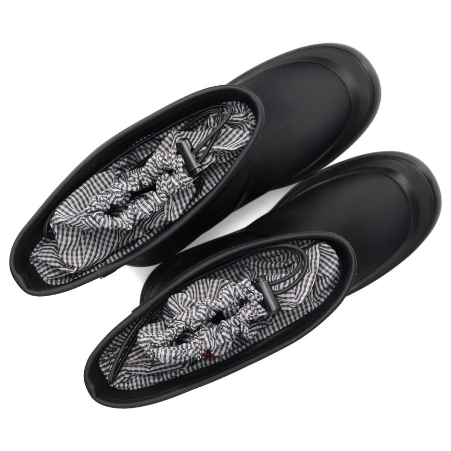 PAES ペイズ ブーツ レインブーツ ロングブーツ 長靴 レディース 厚底 防水 06 TWO WAY RAIN BOOTS BOOTS BASIC LINE ブラック チェック 黒 爆買の画像