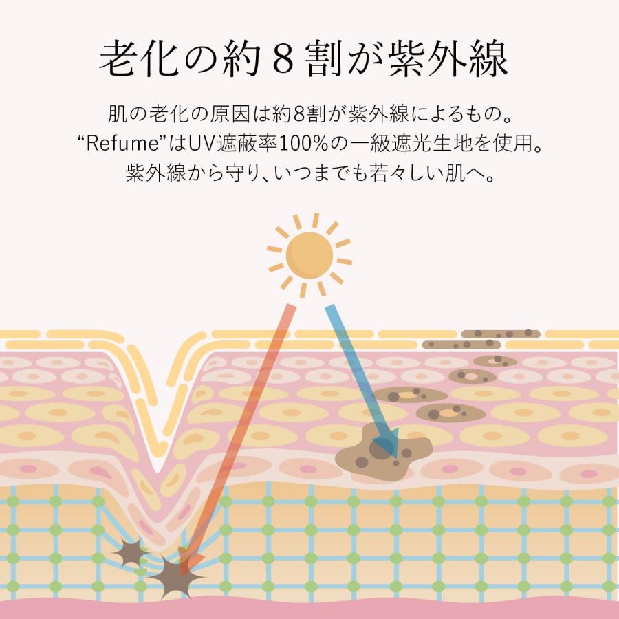日傘 長傘 軽量 晴雨兼用 遮光率100% 遮熱 UVカット 日焼け 紫外線 熱中症 対策 レフューム Refume レディース 280g 無地 REFU-0002 | Refume | 09