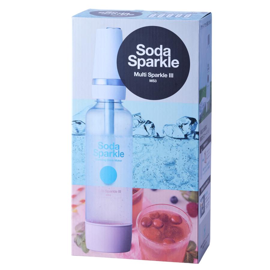 ソーダスパークル SodaSparkle 炭酸水メーカー ソーダメーカー ガスカートリッジ 5本付 ジュース 水 ワイン マルチスパークル3 MS3の画像