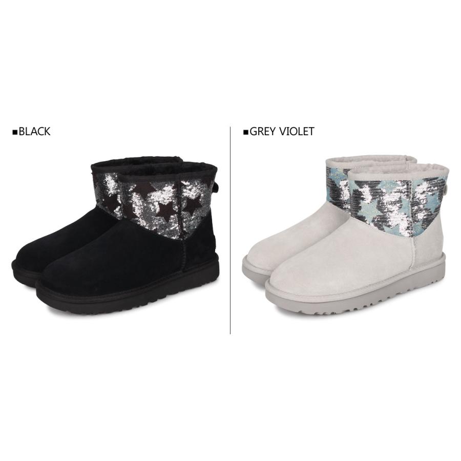 UGG アグ ムートン ブーツ クラシック ミニ シークイン スターズ レディース CLASSIC MINI SEQUIN STARS ブラック グレー 黒 1109441｜goodslabo｜04