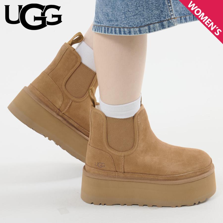 UGG アグ ムートンブーツ ウィメンズ ニューメル プラットフォーム チェルシー レディース 厚底 チェスナット 1134526 :ugg