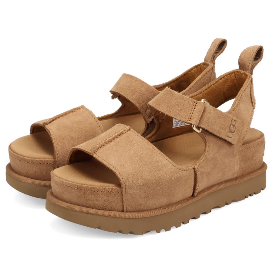 正規品アグ美品UGG W GOLDENSTAR HI SLIDEチェスナット UGG（アグ） ストラップサンダル ゴールデンスター ハイ レディース