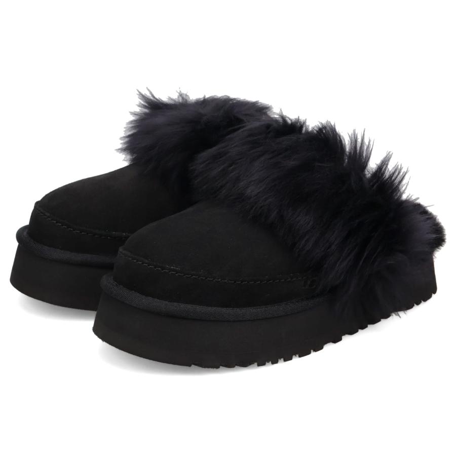 UGG ファー付きサボサンダル ブラック 5 UGG（アグ） サンダル ファー サボ ルームシューズ レディース 厚底