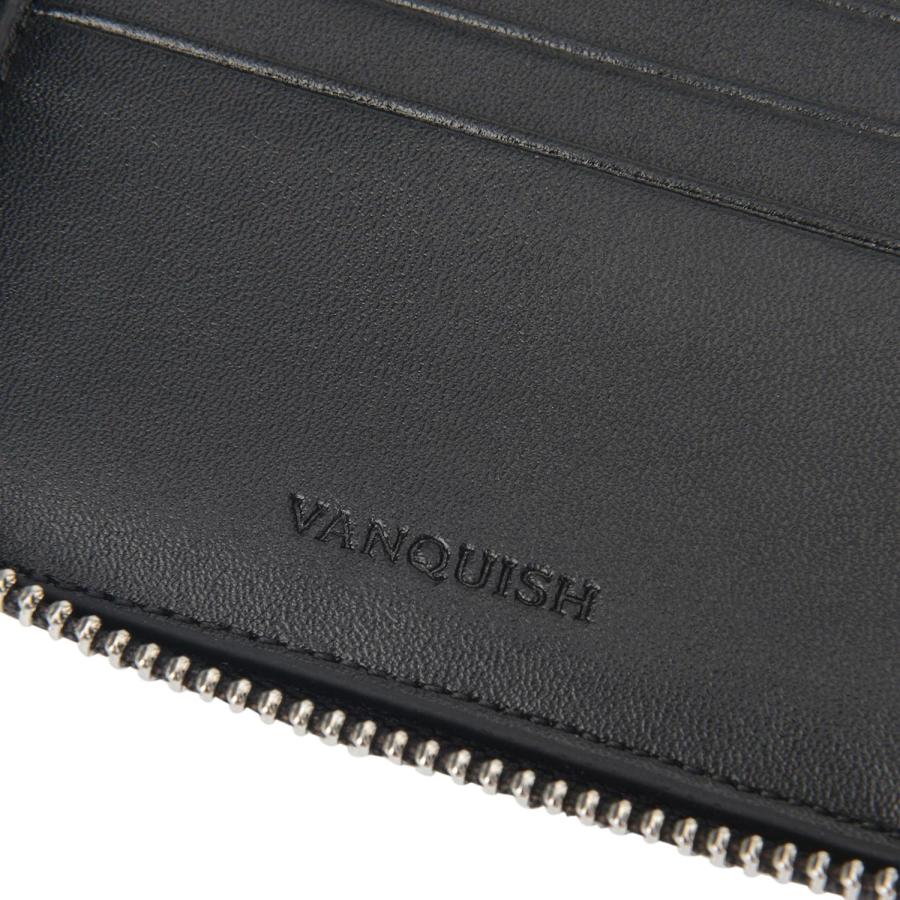 ヴァンキッシュ VANQUISH 二つ折り財布 メンズ 本革 ラウンドファスナー WALLET ブラック 黒 43240｜goodslabo｜05