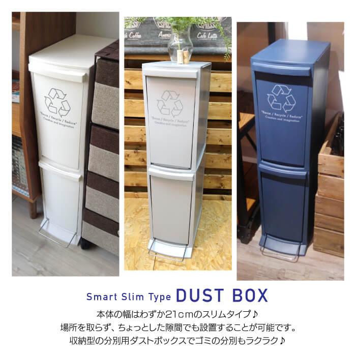 東谷 ゴミ箱 スリム 20L 2段 蓋付き ダストボックス 2D 二段 ごみ箱