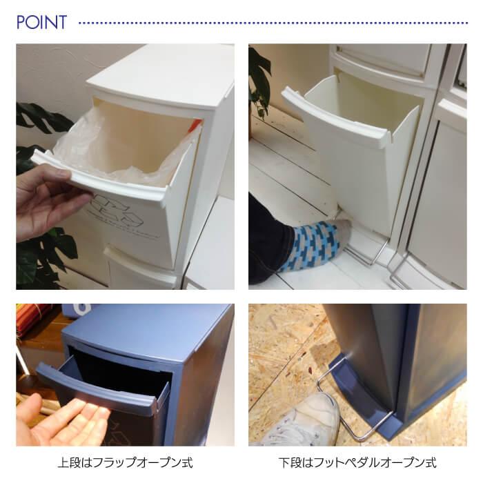 東谷 ゴミ箱 スリム 20L 2段 蓋付き ダストボックス 2D 二段 ごみ箱