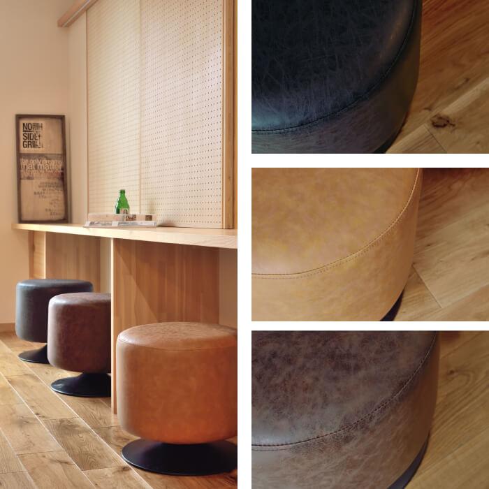 東谷 スツール 丸椅子 腰掛け ラウンドスツール 回転 レザー チェア