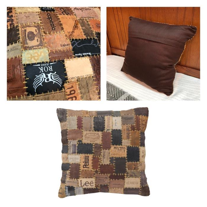 東谷 クッション パッチワーク ハンドメイド レザー おしゃれ