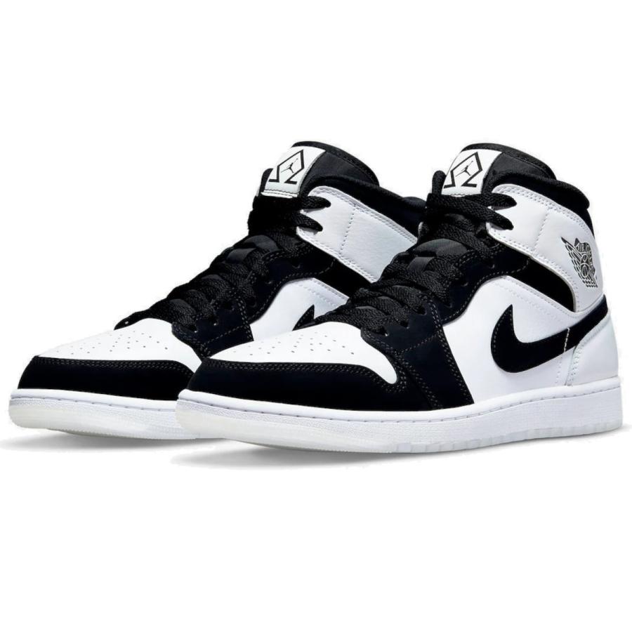 NIKE AIR JORDAN 1 MID SE DIAMOND SHORTS ナイキ エアジョーダン 1 ミッド  WHITE BLACK ホワイト ブラック 白 DH6933-100 スニーカー｜goodsmell｜02