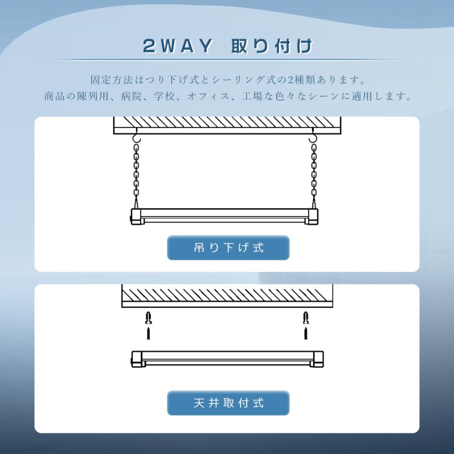4台セット LEDベースライト プルスイッチ 3段階調色 電球色 昼白色 昼光色 36W 4000lm LED蛍光灯 器具一体型 シーリングライト 4台まで連結可能 学校 倉庫 工場の画像