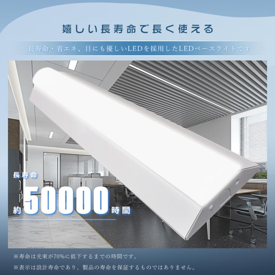 LEDベースライト 20W型 2灯相当 25W 5000lm 白色 4000K 暖色 逆富士