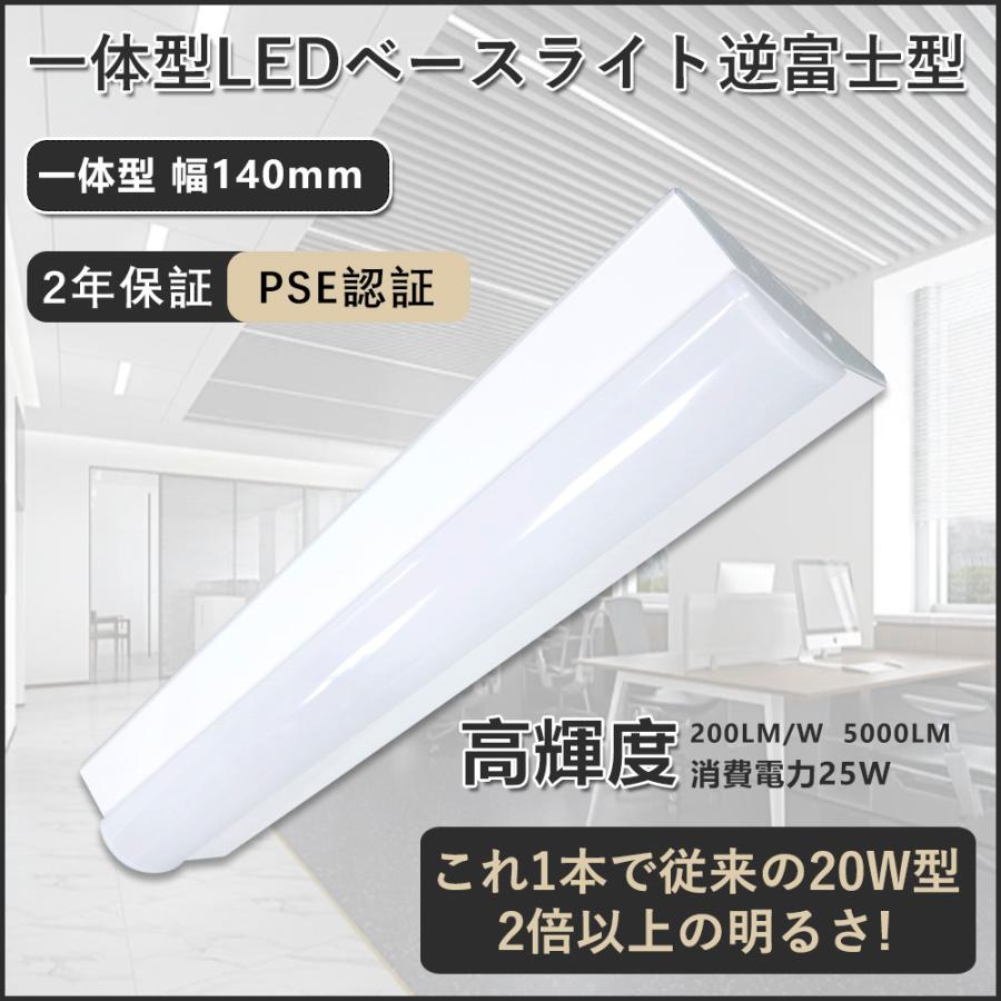 越知月光セット 5点 逆富士型 LEDベースライト 逆富士型led照明 逆富士 直管LED蛍光