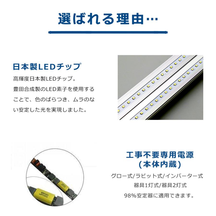 LED蛍光灯 直管 32W形 LED蛍光管 全工事不要 グロー式 インバーター式